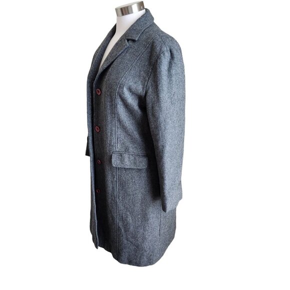 Vintage Wanko Gray Wool Blend Coat Size Large 38 Midi Length‎ Soft Luxe Jacket - Picture 3 of 13